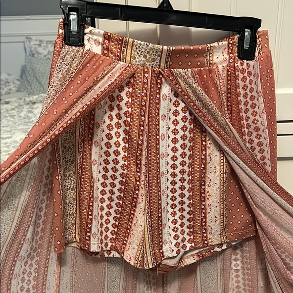 No Boundaries Orange Maxi Skirt with High-Low Slit - Picture 3 of 3